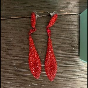 Red dangly earrings
